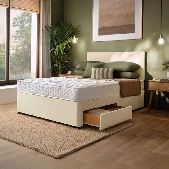 Mattress and Divan Set with Storage - Cream