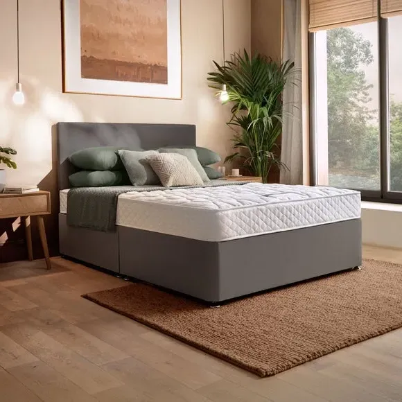 Mattress and Divan Set with Storage - Slate