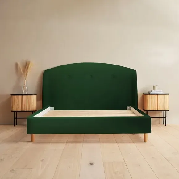Upholstered Bed Frame - Rainforest, Velvet