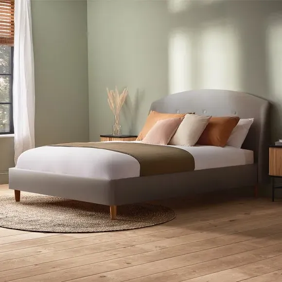 Upholstered Bed Frame - Silver, Velvet
