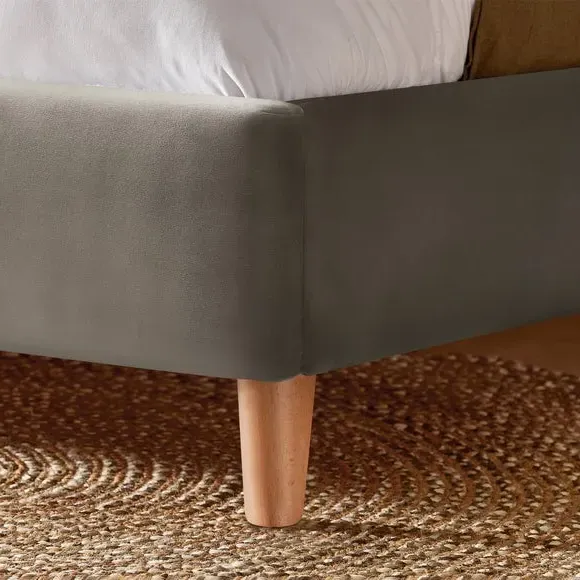 Upholstered Bed Frame - Silver, Velvet