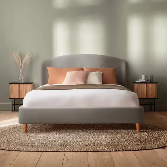 Upholstered Bed Frame - Silver, Velvet
