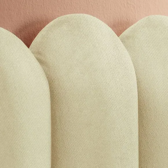 Upholstered Bed Frame with Fan Headboard - Moon