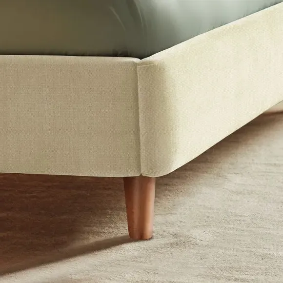 Upholstered Bed Frame with Fan Headboard - Moon