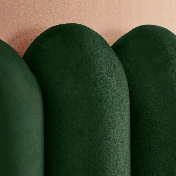 Upholstered Bed Frame with Fan Headboard - Rainforest