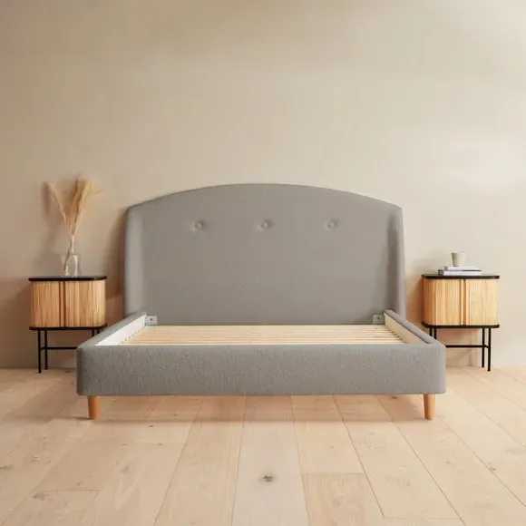 Upholstered Bed Frame with Headboard - Cloud, Boucle
