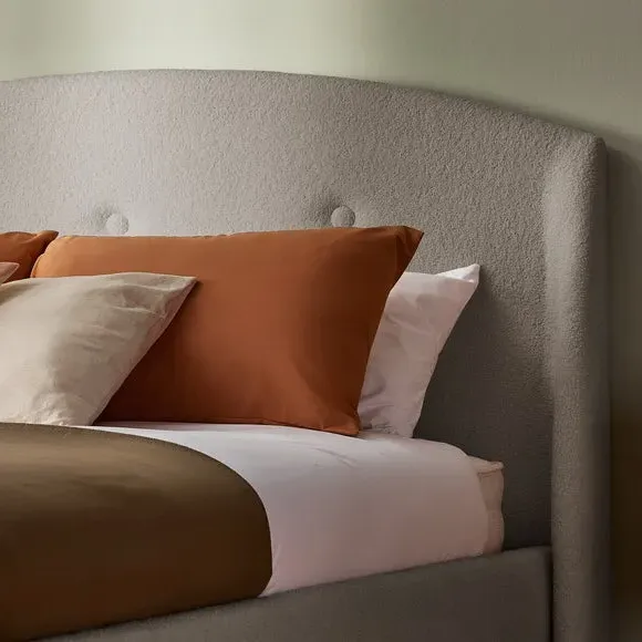 Upholstered Bed Frame with Headboard - Cloud, Boucle