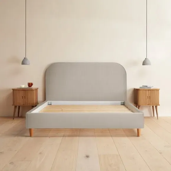 Upholstered Bed Frame with Headboard - Dove