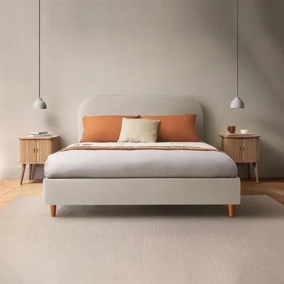 Upholstered Bed Frame with Headboard - Dove image