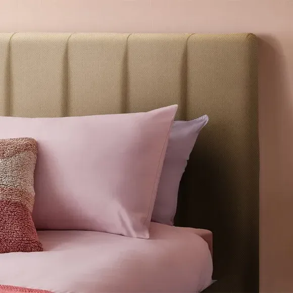 Upholstered Bed Frame with Headboard - Sandstone