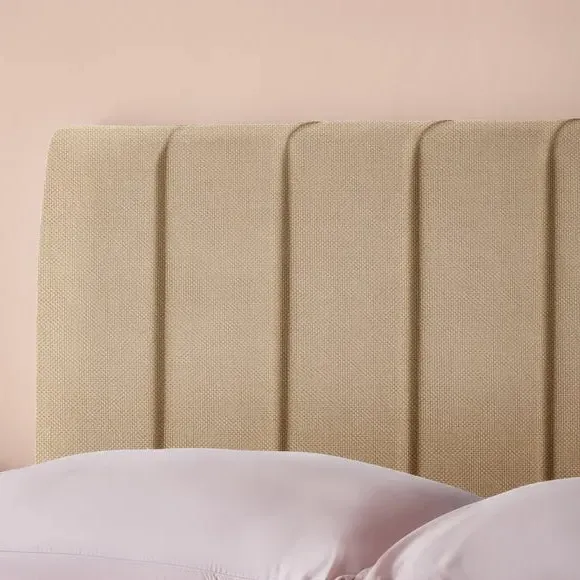 Upholstered Bed Frame with Headboard - Sandstone