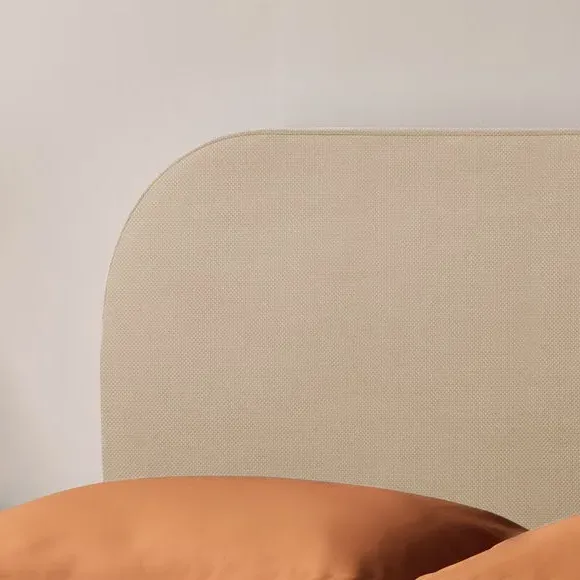 Upholstered Bed Frame with Headboard - Sandstone