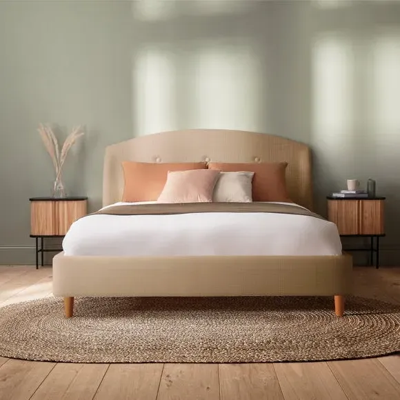 Upholstered Bed Frame with Headboard - Sandstone image