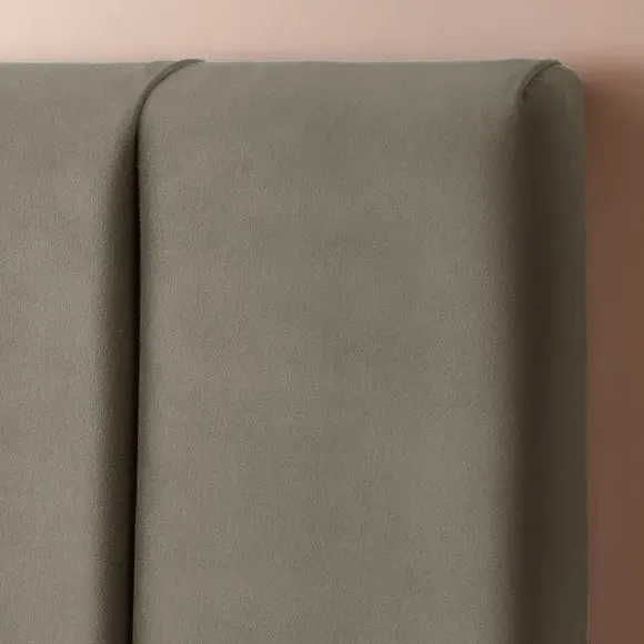 Upholstered Bed Frame with Headboard - Silver, Velvet