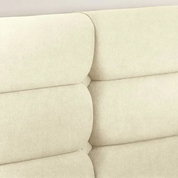 Winged Bed Frame with Upholstery - Moon, Fabric