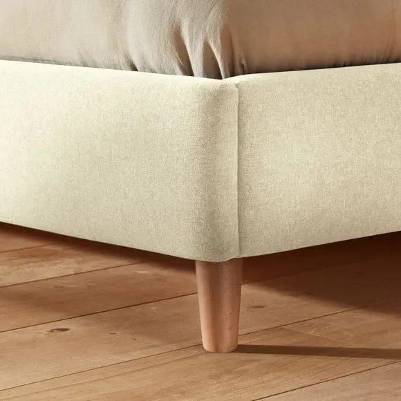 Winged Bed Frame with Upholstery - Moon, Fabric