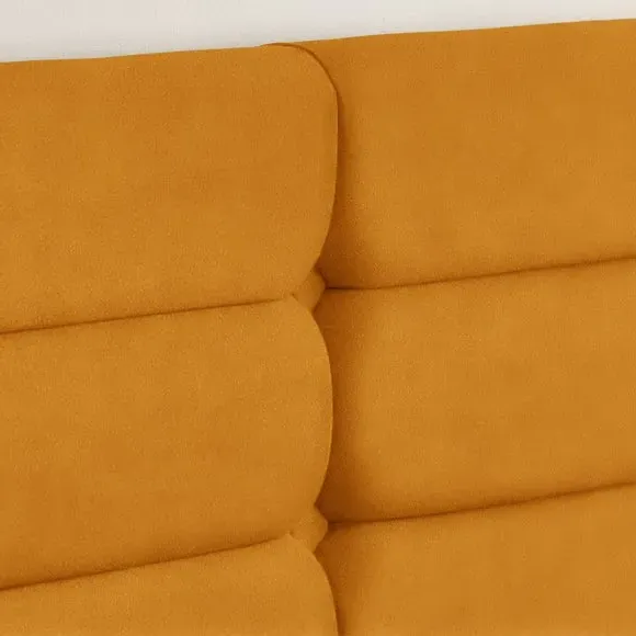 Winged Bed Frame with Upholstery - Ochre, Velvet
