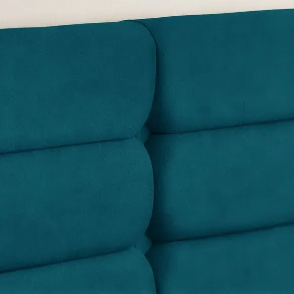 Winged Bed Frame with Upholstery - Peacock, Velvet