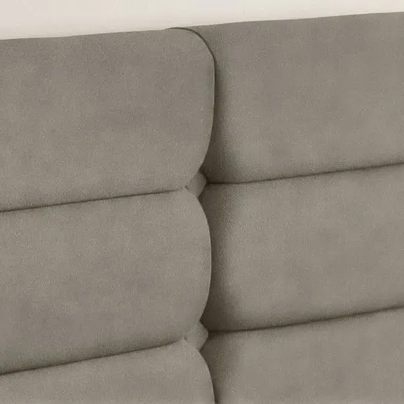 Winged Bed Frame with Upholstery - Silver, Velvet