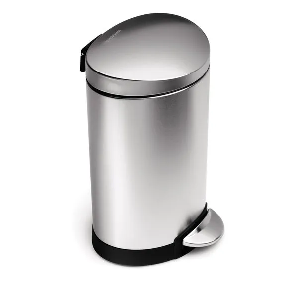 6L Semi-Round Pedal Bin with Silent Close - Steel image