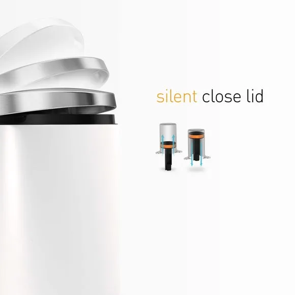 6L Semi-Round Pedal Bin with Silent Close - White