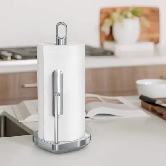 Kitchen Roll Holder with Tension Arm - Silver image