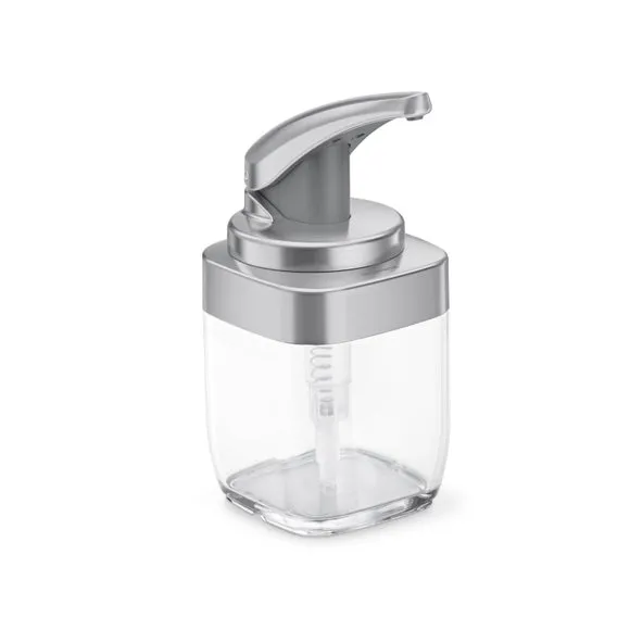 Square Push Pump Soap Dispenser - Clear image