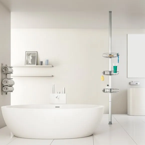 Tension Pole Shower Caddy - Silver, Steel