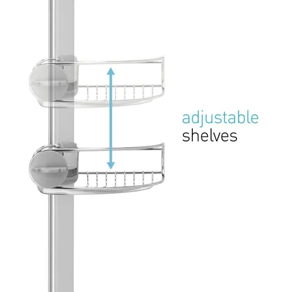 Tension Pole Shower Caddy - Silver, Steel