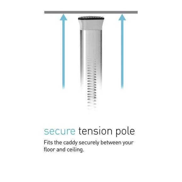 Tension Pole Shower Caddy - Silver, Steel
