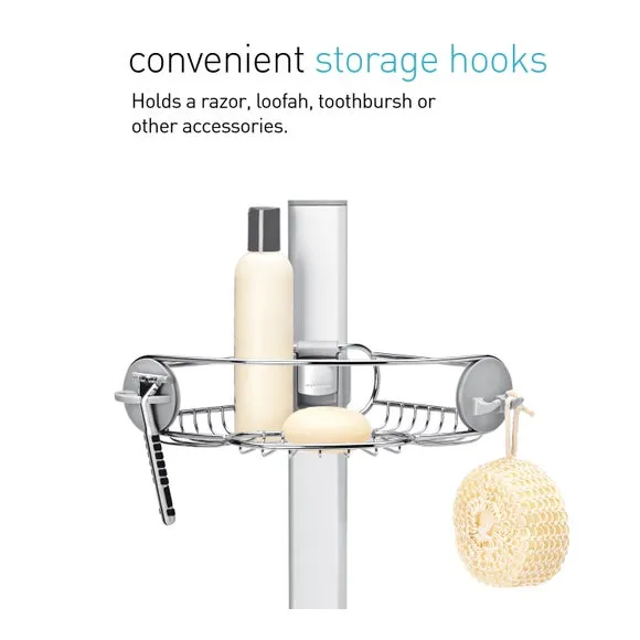 Tension Pole Shower Caddy - Silver, Steel
