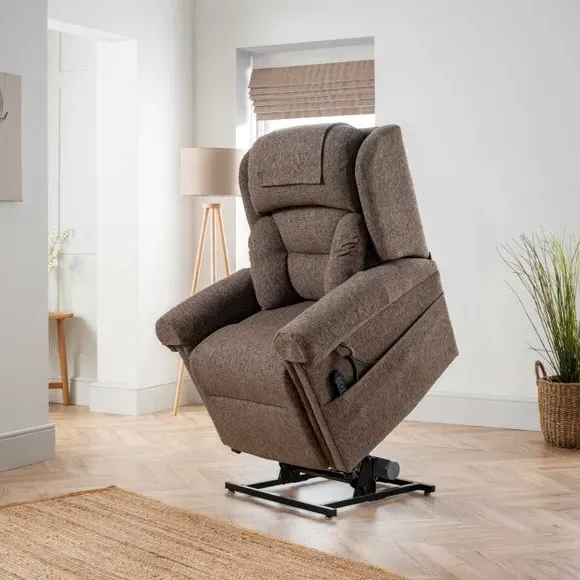 Lateral Rise Recline Chair - Natural, Chenille