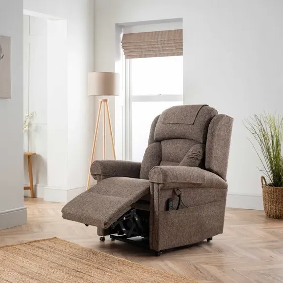 Lateral Rise Recline Chair - Natural, Chenille