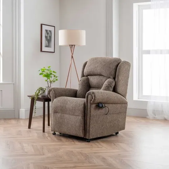 Lateral Rise Recline Chair - Natural, Chenille