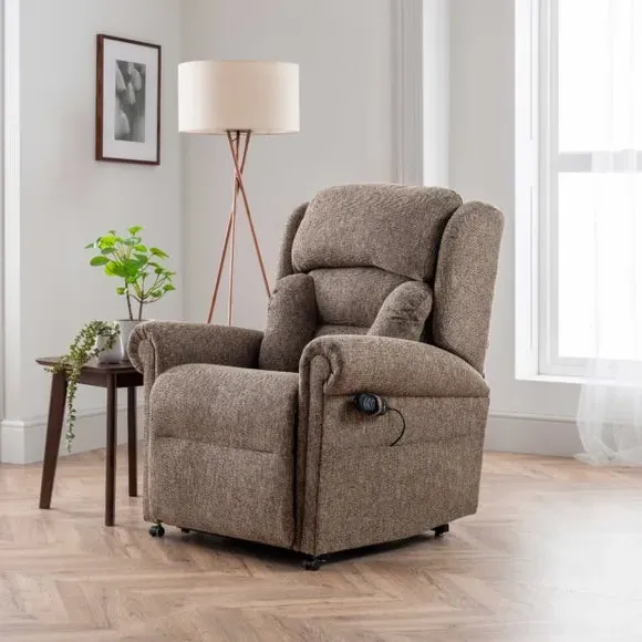 Lateral Rise Recline Chair - Natural, Chenille