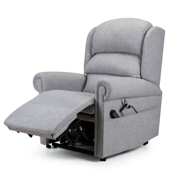 Rise Recline Chair with USB Charger - Silver, Chenille
