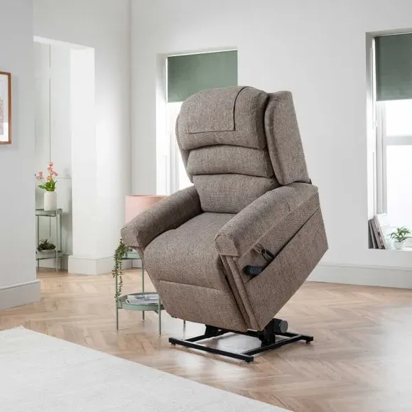 Rise Recline Chair with USB Charger - Stone, Chenille
