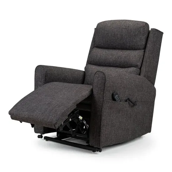 Single Motor Rise Recline Chair - Coal, Chenille image