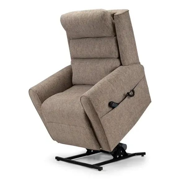 Single Motor Rise Recline Chair - Stone, Chenille