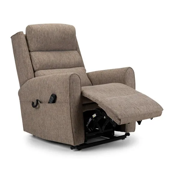 Single Motor Rise Recline Chair - Stone, Chenille