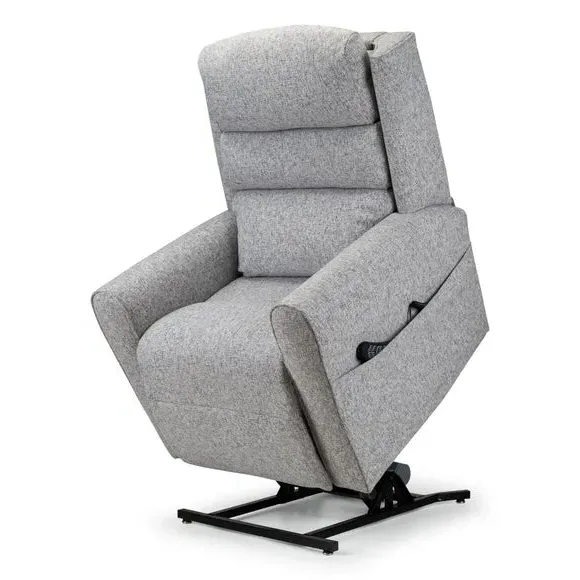 Single Motor Rise Recline Chair - Zinc, Chenille