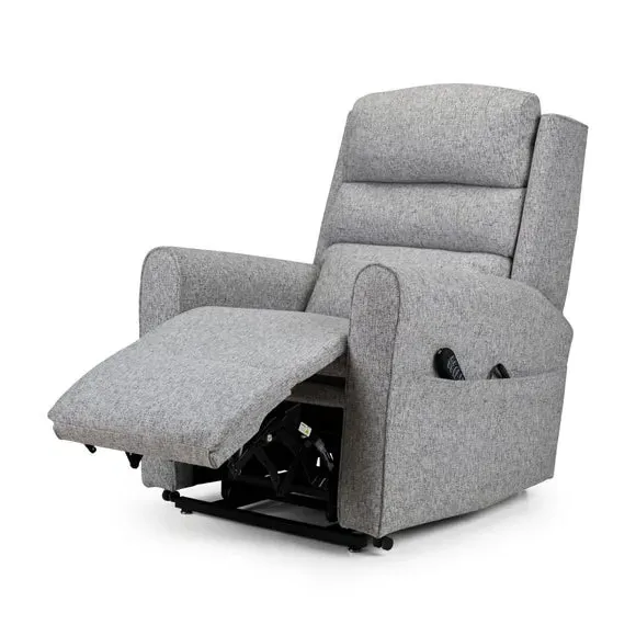 Single Motor Rise Recline Chair - Zinc, Chenille