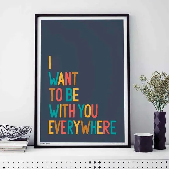 Typography Framed Print - Multicolor image