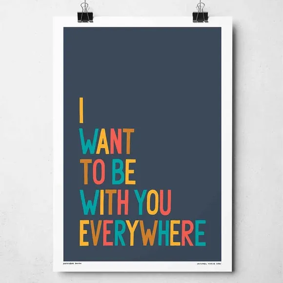 Typography Framed Print - Multicolor