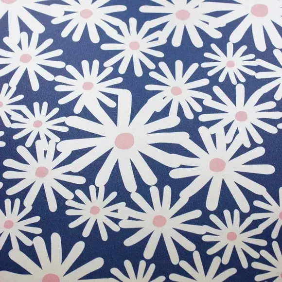 Daisy Floral Wallpaper with Mica Shine - Blue