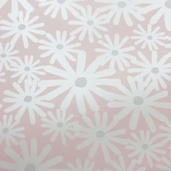 Daisy Floral Wallpaper with Mica Shine - Pink
