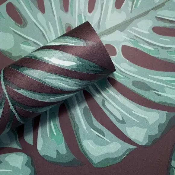 Tropical Leaves Wallpaper - Black/Green, Paper