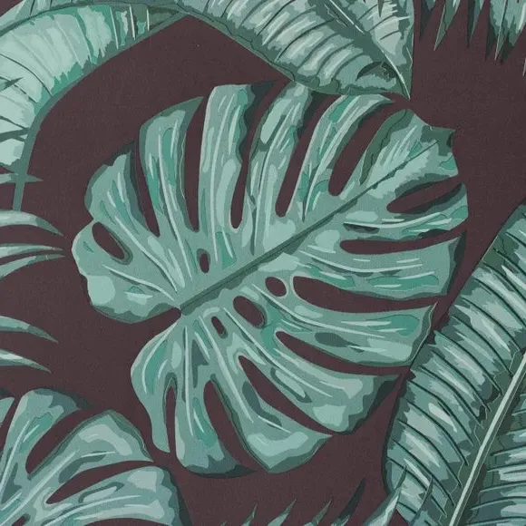 Tropical Leaves Wallpaper - Black/Green, Paper