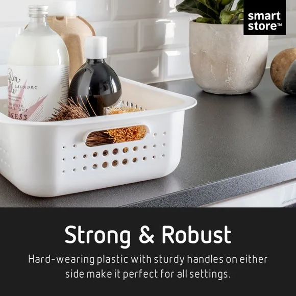 Set of 3 Storage Baskets - Grey, Recycled Plastic
