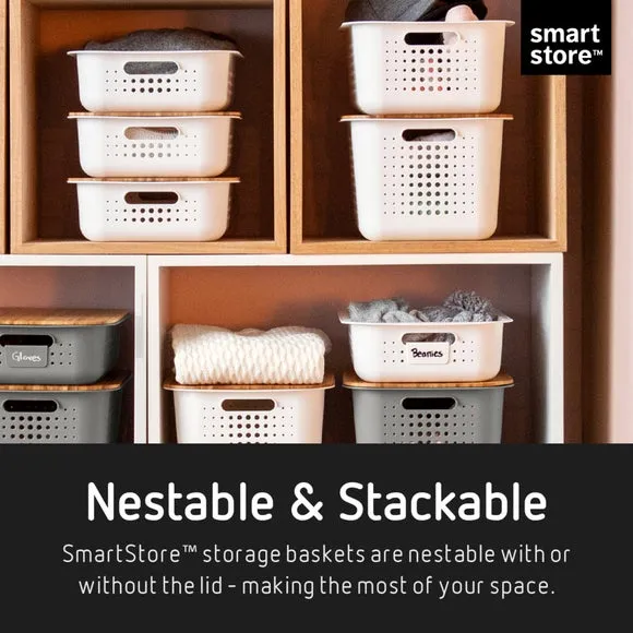 Set of 3 Storage Baskets - Grey, Recycled Plastic